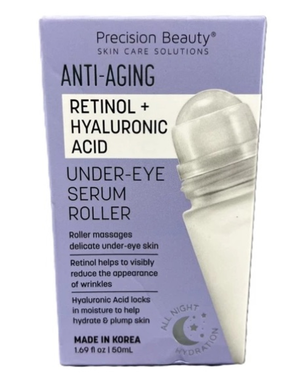 Precision Beauty Anti-Aging Retinol + Hyaluronic Acid Under-Eye Serum Roller -
